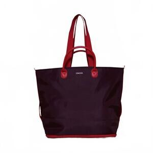 NEW CINCHA women's expandable tote bag in merlot